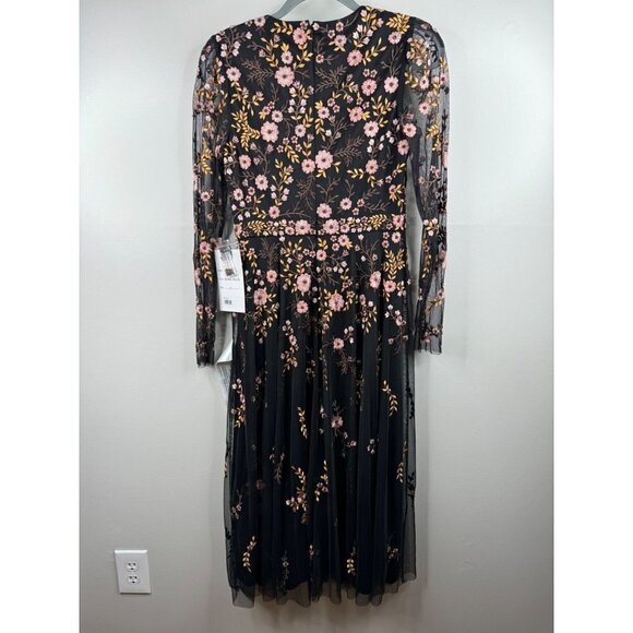 Mac Duggal Floral Embroidered Tea Length A-line Cocktail Dress Size 6 NWT 35103 - Picture 5 of 8